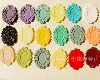 

18 Colors 50*38mm Flat back Resin Cameo Frame Resin Setting decoration DIY resin scrapbooking craft 200pcs/lot pallet resin