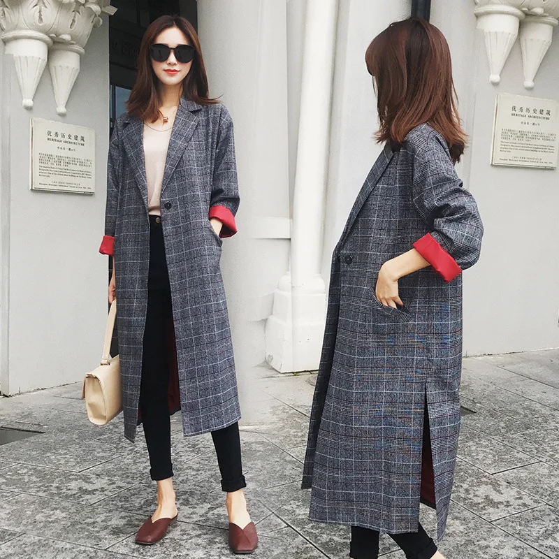 

Fashion/ Leisure/ Spring and Autumn New Fashion Plaid Windshirt Coat