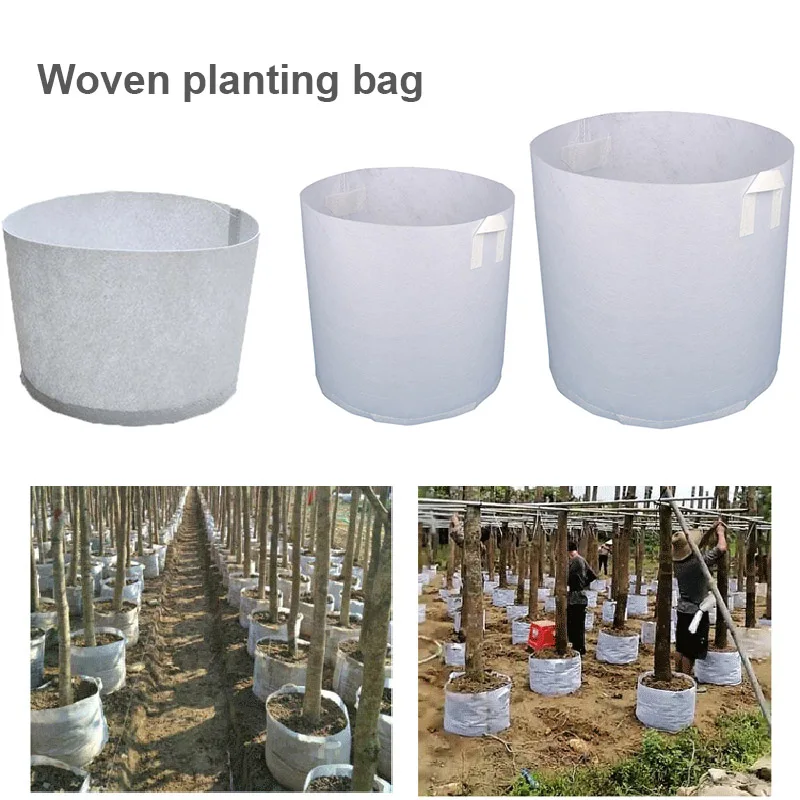 

3 Sizes Round Fabric Plant Pots Pouch Root Container Grow Bag Aeration Container MDD88