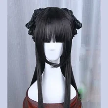 80 см Косплей шоу Китайский древний пользовательский цельный парик для волос Archaic традиционный шиньон