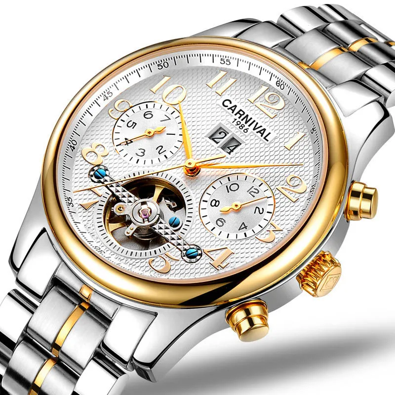 Механические часы Tourbillon карнавальные деловые автоматические мужские