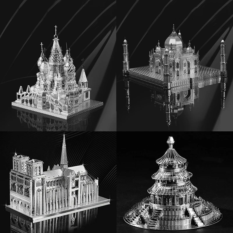 

3D Assembly Metal Model Puzzles For Adult Stainless Steel Jigsaw Educational Kids Toys Creative New Year Christmas Gift
