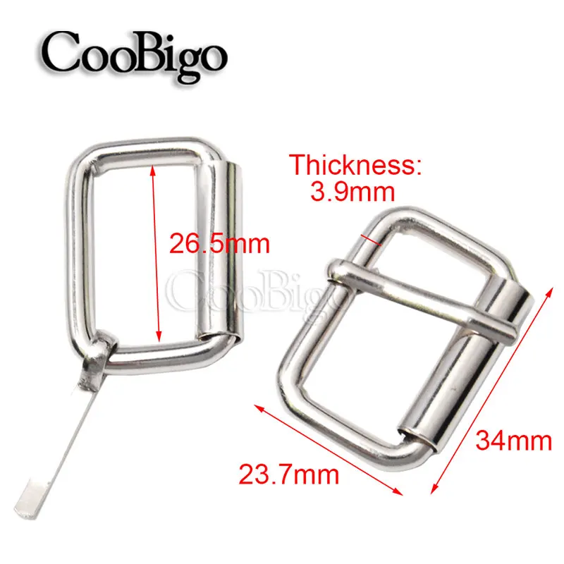 10 шт. Размер 5/" 3/4" " 1" 1-1/" 1-1/2" серебро с булавками ремень ролик металлическая пряжка для сумки ремень кожевенное ремесло DIY аксессуары - Цвет: 26.5mm Webbing