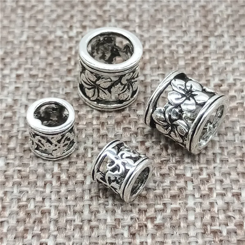 10 Pieces of 925 Sterling Silver Flower Spacer Tube Beads Large Hole for Bracelet | Украшения и аксессуары