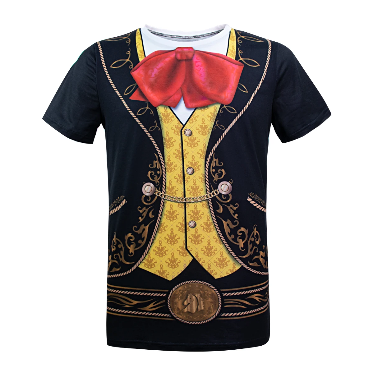 

Men's Mexican Mariachi Charro Mexico Musician Music Costume T-Shirt Tee Top for Adult Carnival Theme Party Cinco de Mayo