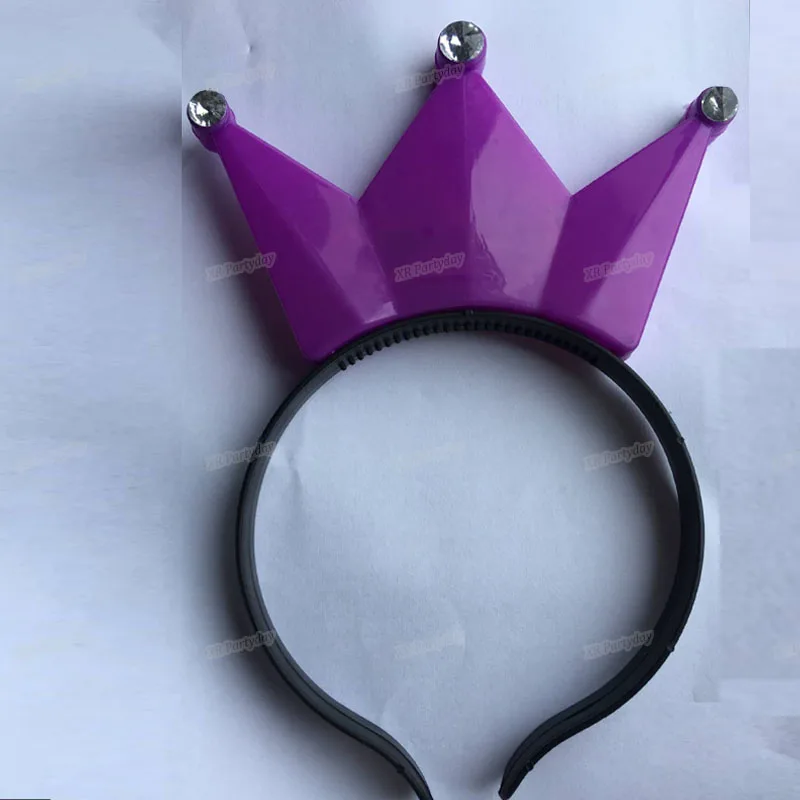 1 шт. красочный тиара корона принцессы светодиодный мигает повязка на голову для детей и взрослых осветить аксессуары для волос Rave сверкающие принадлежности для вечеринки - Цвет: purple