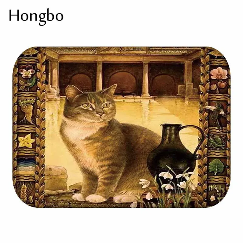 Hongbo Cat открытый вход Крытый ковер коврики коврик фланелевый Противоскользящий Ванная комната Кухня коврики 40x60 см - Цвет: 10