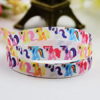 

3/8''(9mm) My Little Pony Cartoon Character printed Grosgrain Ribbon party decoration satin ribbons Hairbow A-00094 OEM 10 Yards