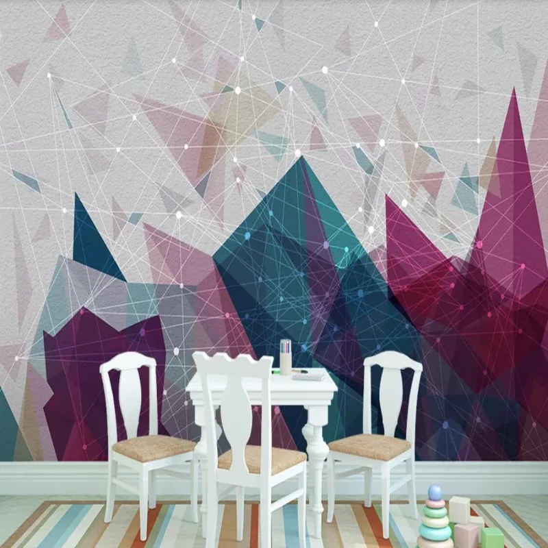 

Beautiful diamond face abstract geometric creative mural wall covering background wall