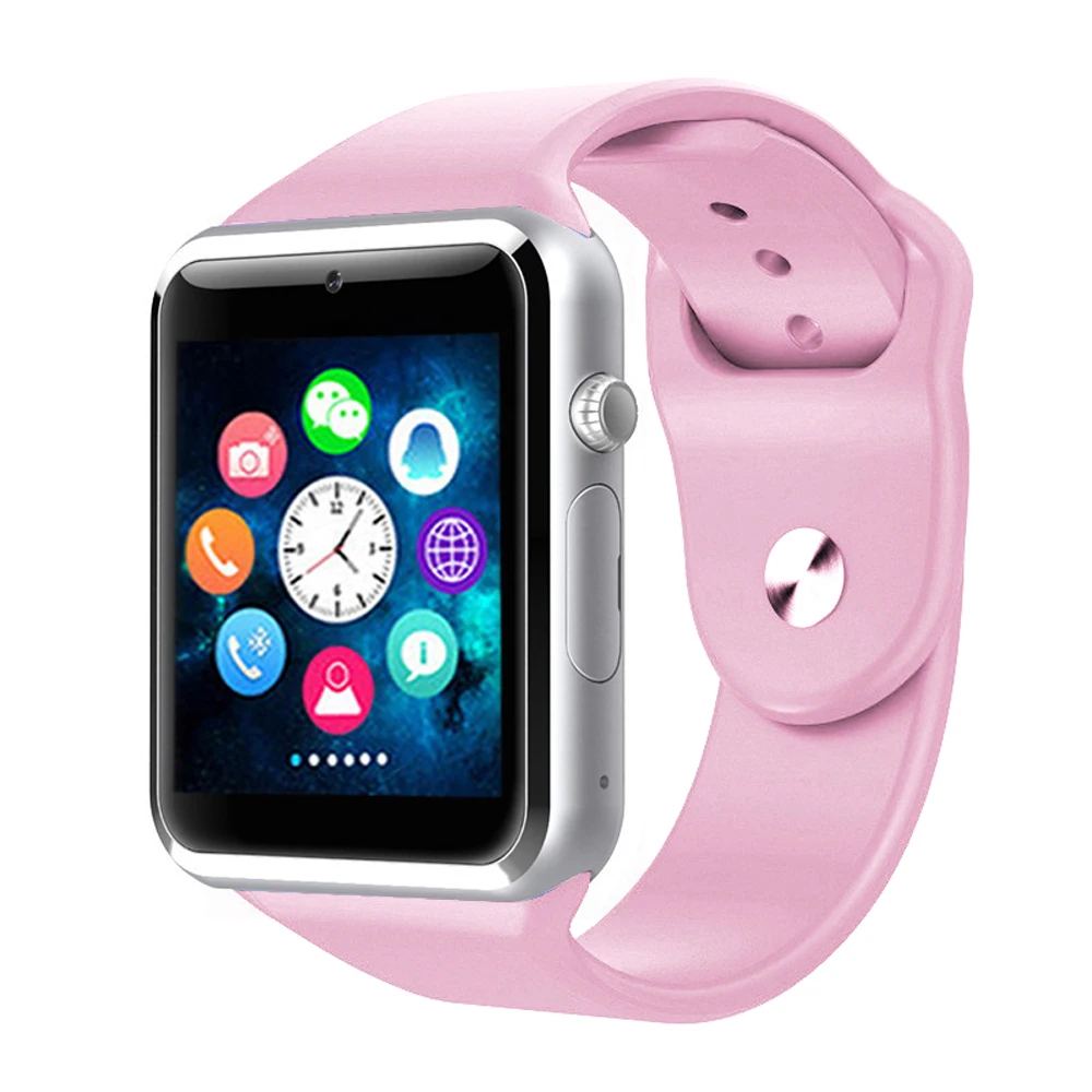10 шт./лот A1 наручные часы Bluetooth умные часы Спорт Шагомер с SIM Камера, умные часы для Android-смартфон России T15 V8 - Цвет: pink