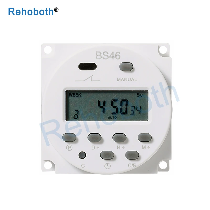 

CN101A AC220V DC 12V DC24V Round Digital LCD Power Timer Weekly Programmable Electronic Time Relay Switch 10A CN101 weekly
