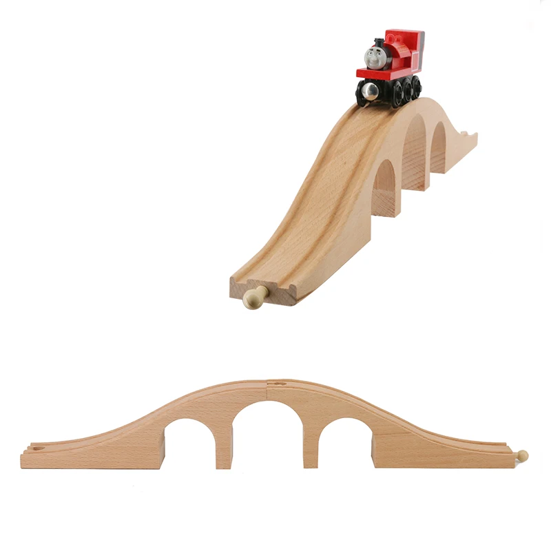 wooden train bridge toy