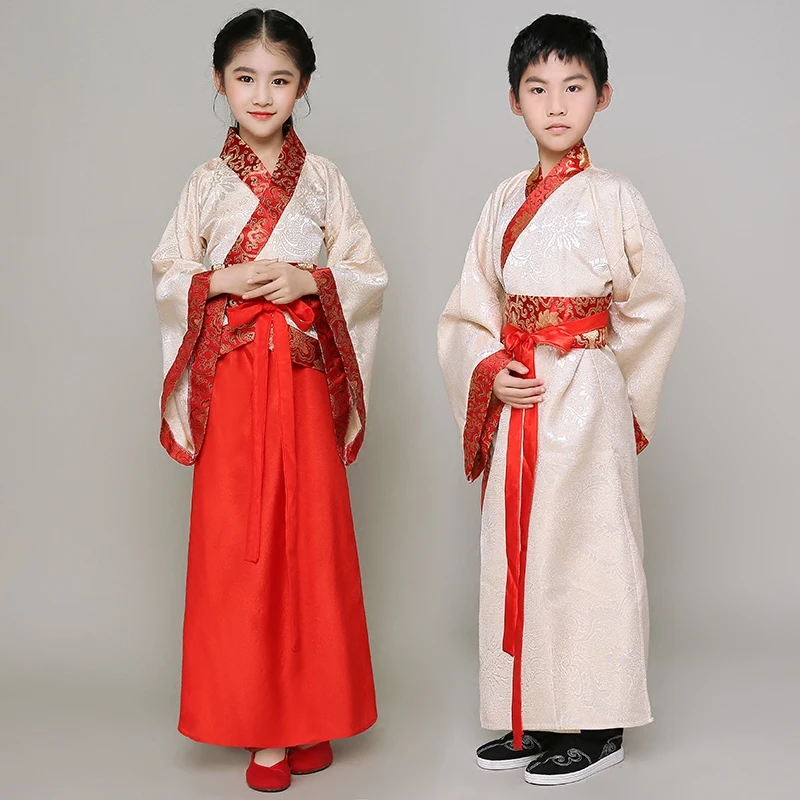 Hanfu/платье для мальчиков детский китайский Танг Детский костюм традиционная