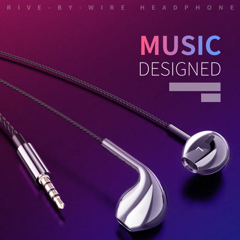 

OwnFone V10 Wired Metal In-ear HIFI Earphones Stereo 3.5mm Heavy Bass With Microphone Sports Earplug Music Gaming Headset