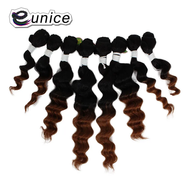 Deep Wave Brazilian Hair Ombre Human Hair Weave Bundles Extensions blond burgundy colors   (37)