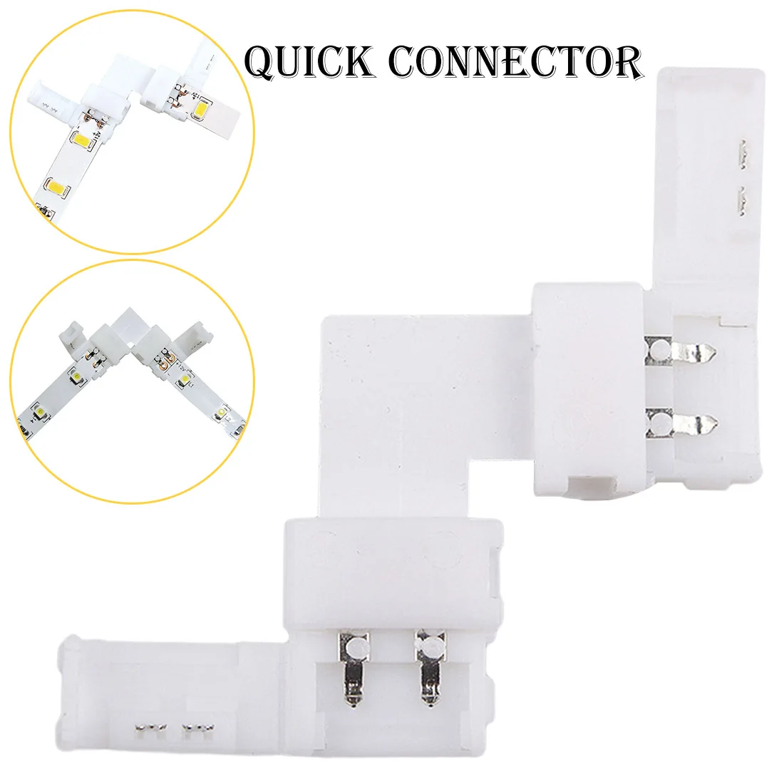 5PCS 10mm 2 pin Quick LED Strip Connectors for 5050 Single Color LED