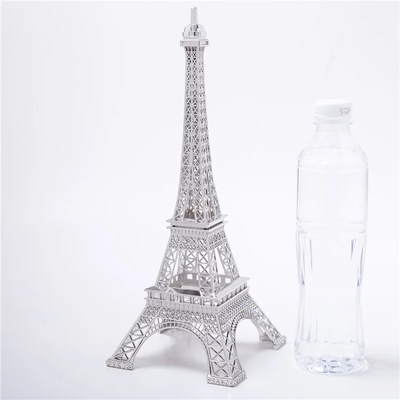 

Cake Topper Decorative Wine Cabinet silver Eiffel Tower Decor Zinc Alloy Home Decoration Improvement Five Sizes