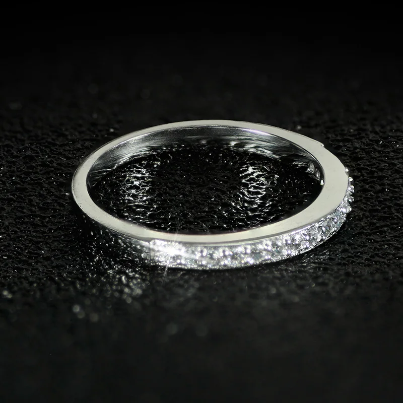 Solid Real 925 Sterling Silver Ring Engagement wedding band ring for Women eternity finger design fashion personalized LR4211AS