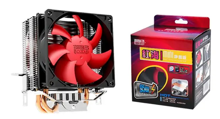 Кулер для процессора PcCooler с 2 тепловыми трубками 8 см радиатор Intel LGA 775/1150/1151/1155 AMD AM2
