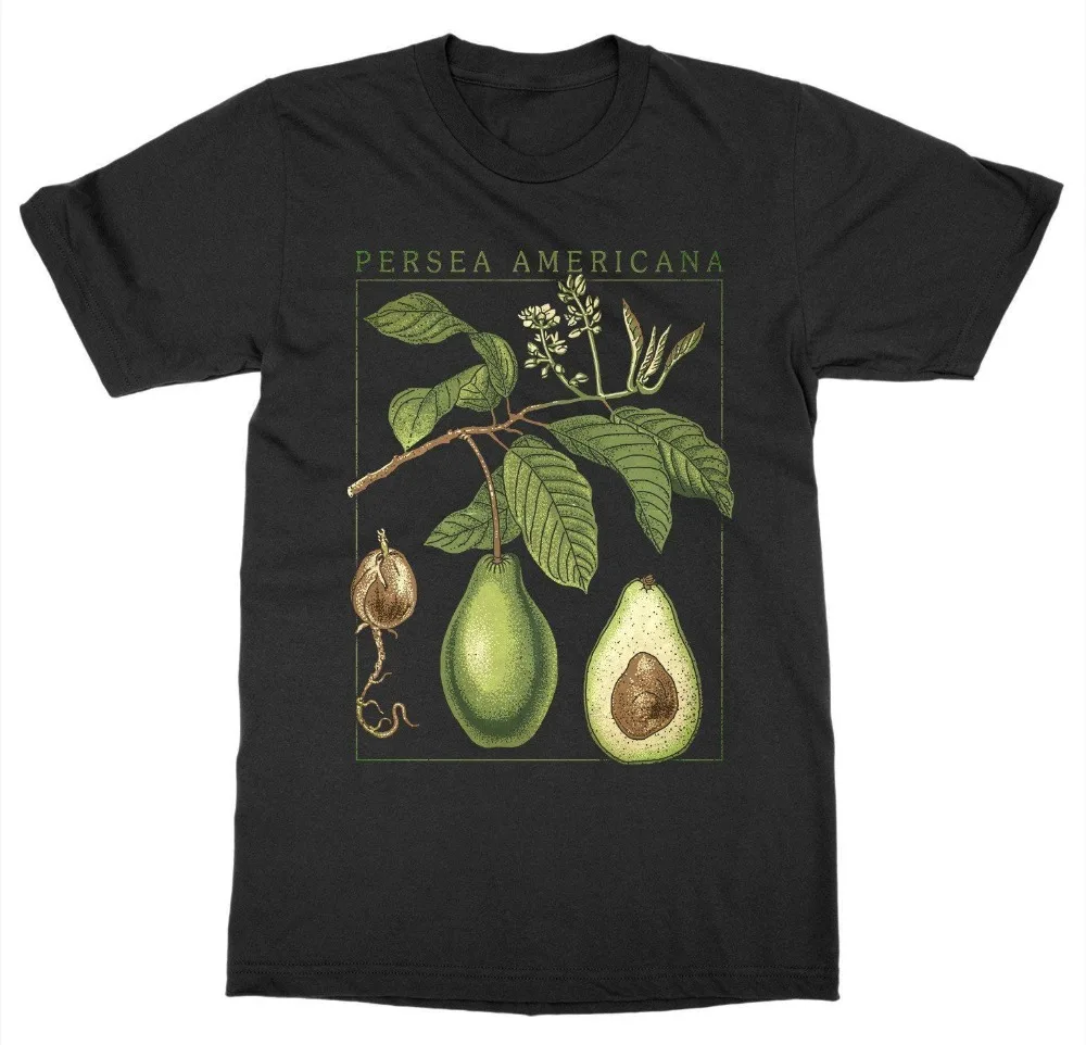 

Kuakuayu HJN Summer Fashion Top Avocado Tshirt Persea Americana T-Shirt Plant Print Art Botany Fruit Flower Summer O-Neck Tops