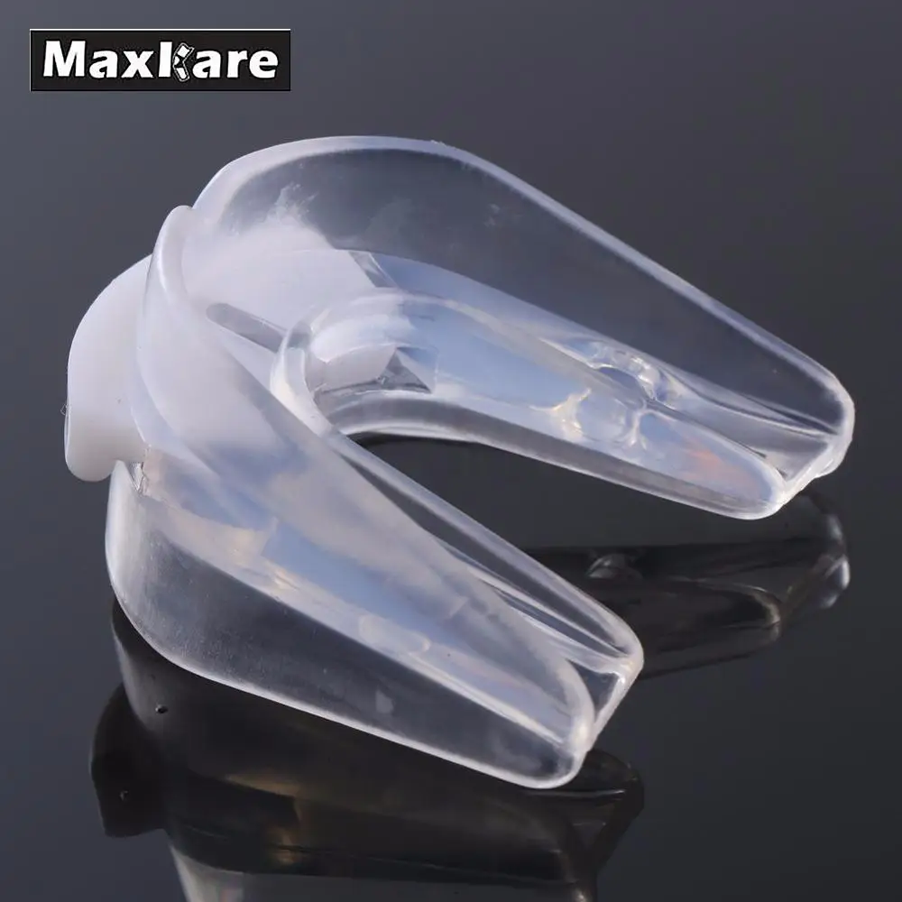 Relefree transparente goma escudo protector de boca protector de dientes para Rugby Boxeo seguro suave ejercicio extenuante silicona al aire libre