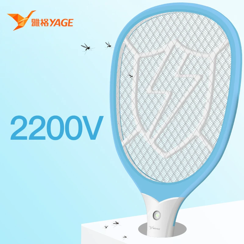 

YAGE Electric Mosquito Swatter Mosquito Killers Pest Control Bug Zapper Reject Racket Trap 2200V Electric Shock with Lights