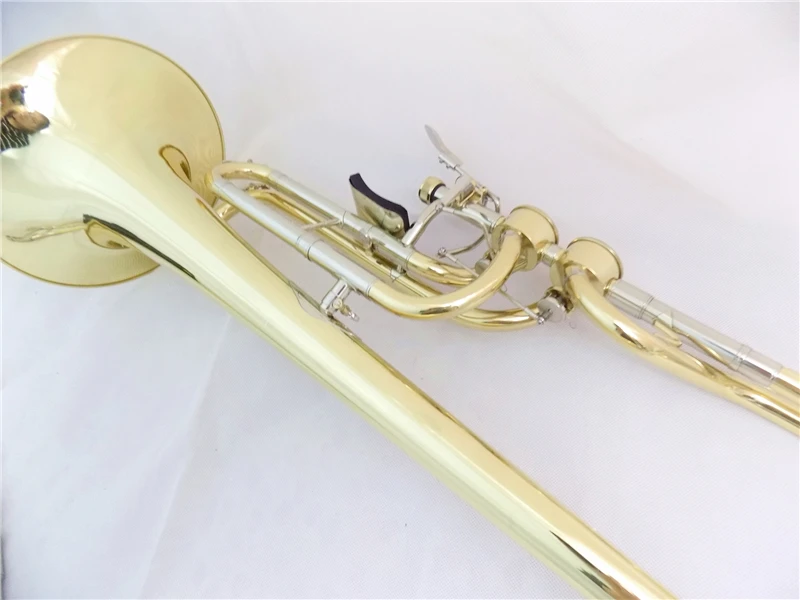 F Key Contrabass Trombone с футляром мундштук Желтая латунь Contrabass тромбоны Музыкальные инструменты посеребренные