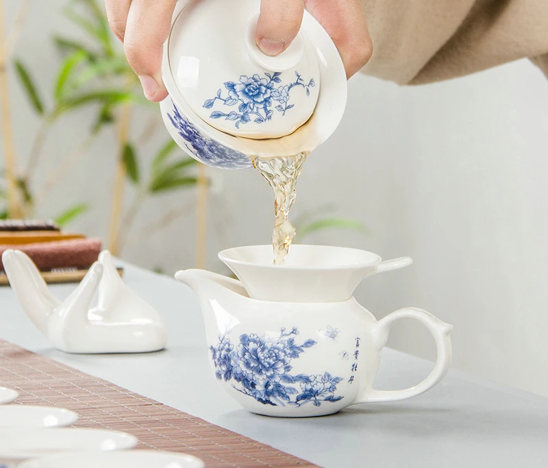 Tea Set 11pcs Chinese Kung Fu Ceramic Portable Teacup Teapot