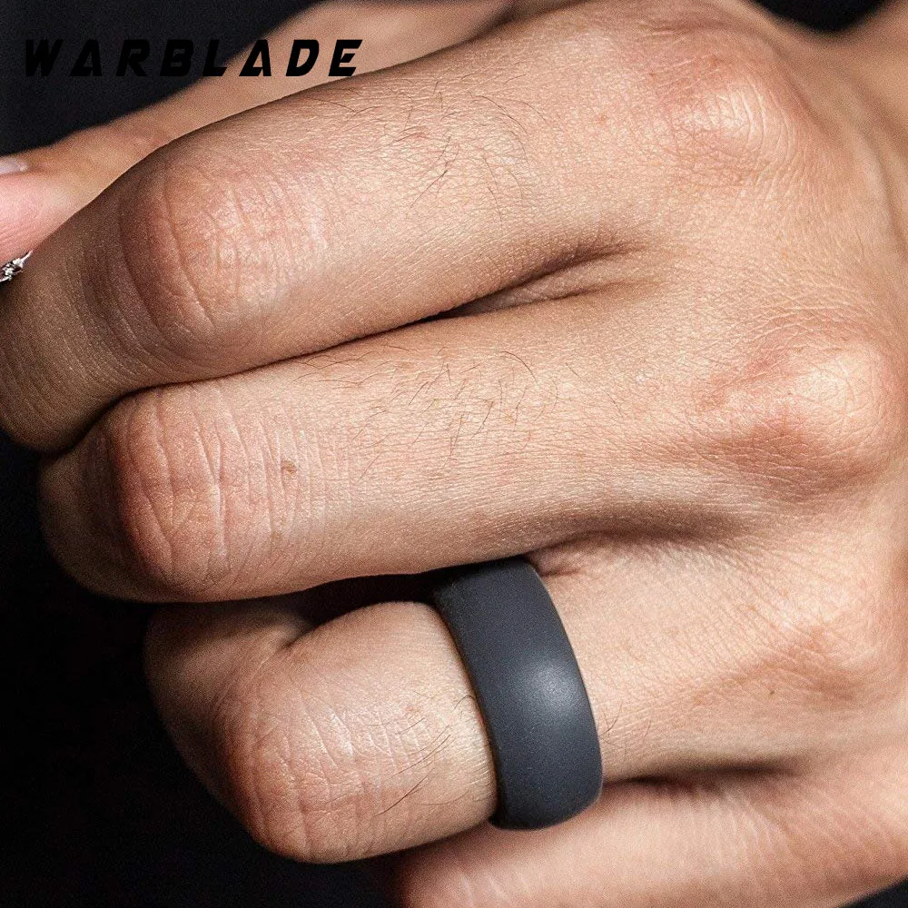 Ring Set 3pc/set 6-12 Size Food Grade FDA Silicone Ring Hypoallergenic Crossfit Flexible Finger Rings For Men Women 8mm