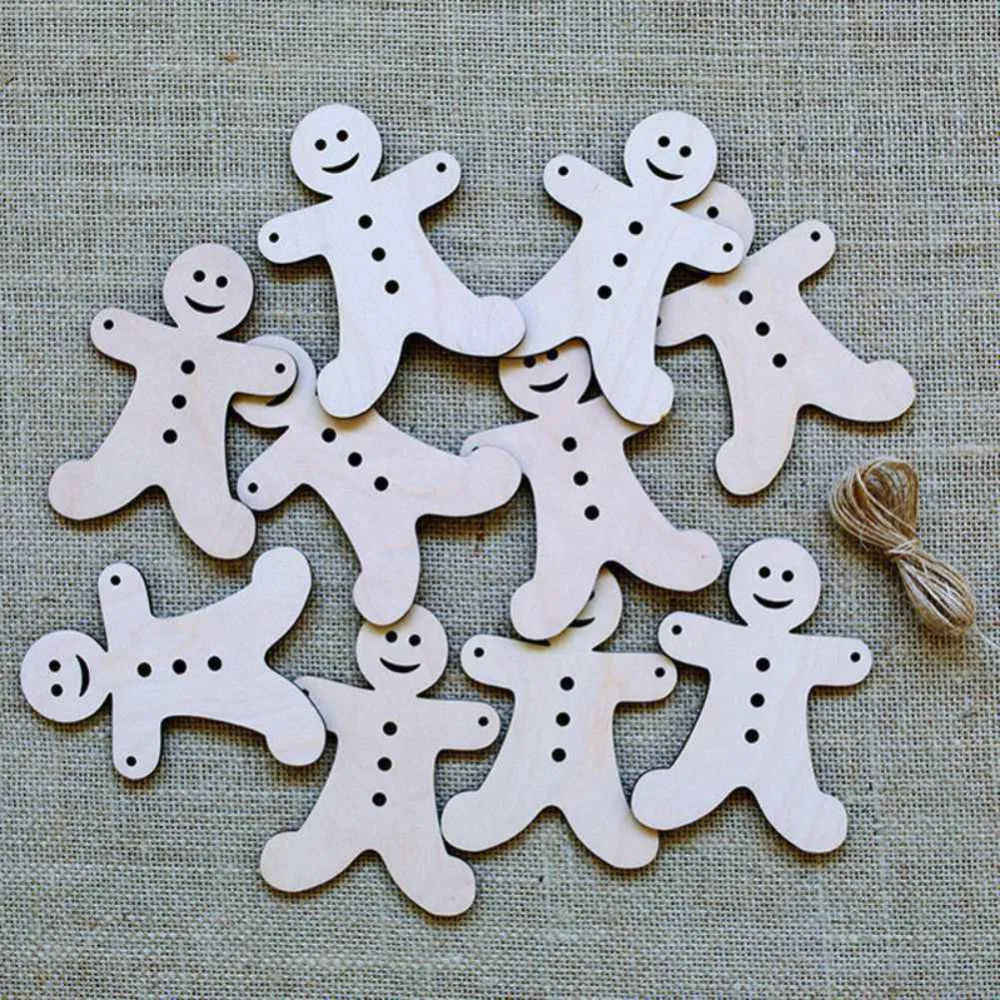 

10pcs Christmas Balls Decorations Wooden Round Baubles Tags Art Craft Ornaments DIY Xmas Decors 2018 Christmas Tree Xmas