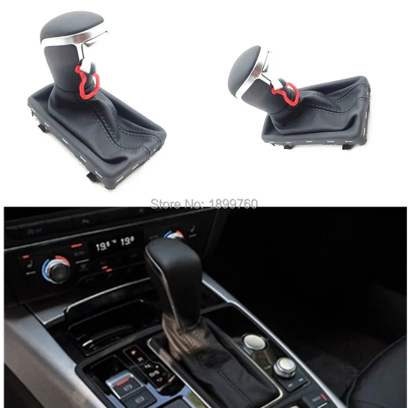 

High Quality Black Leather shift knob SHIFT KNOB FOR NEW A6 PA STYLE CASE FOR AUDI A4 A6 C7