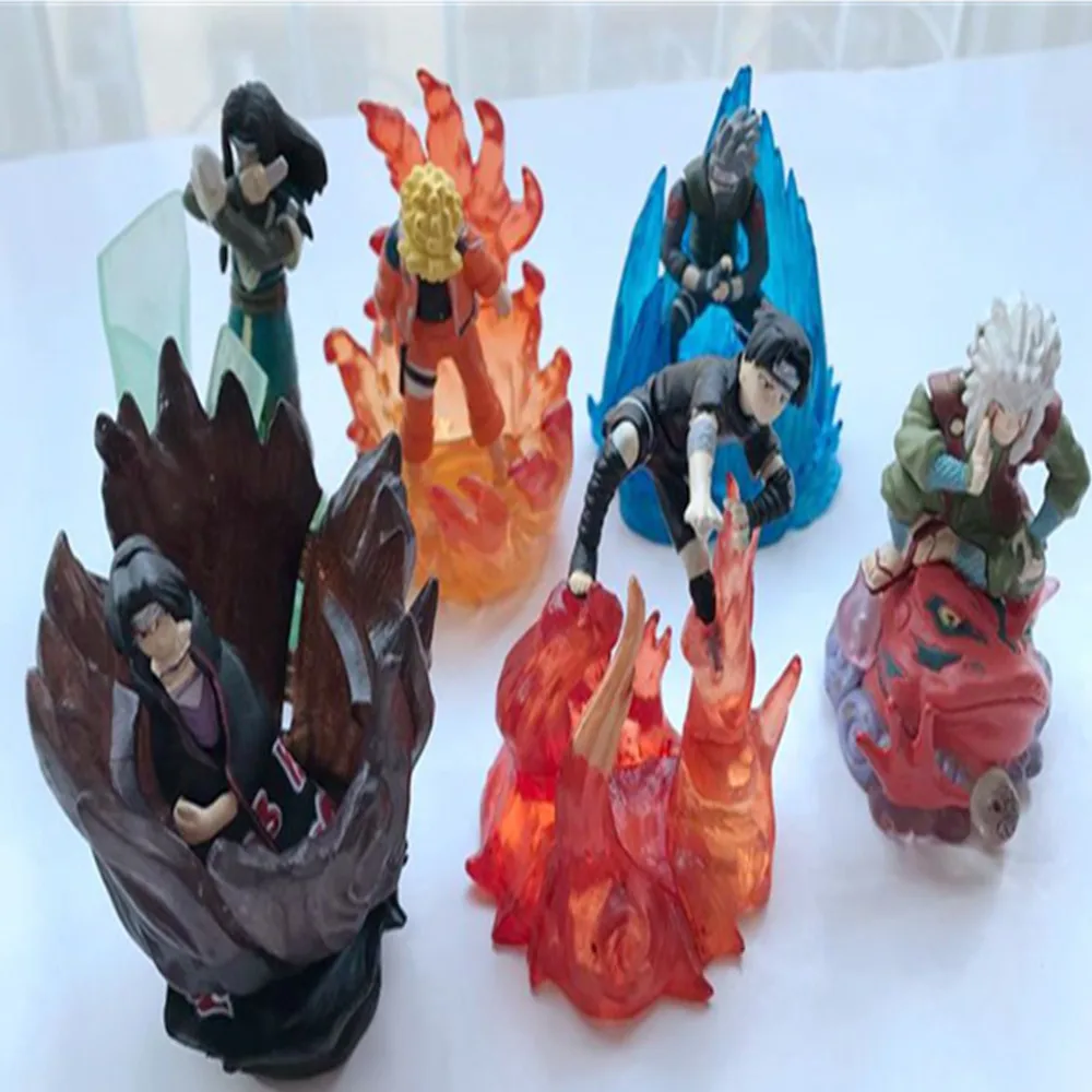 

1 pcs Anime Naruto Action Figure 3D Combat Form Sasuke Kakashi Itachi Ninja Gama Sennin PVC Model Collection Statue Kid Gift Toy