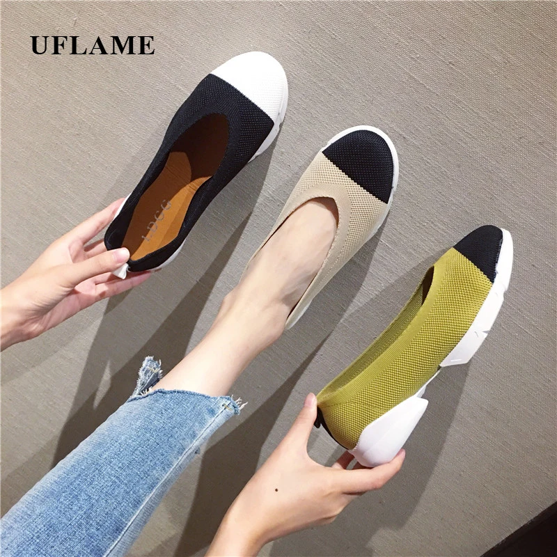 

New Female Round head Slip-on Loafers Mixed Colors Flying 3D Wool Knitted Platform Shallow Casual shoes Sneakers Running shoes
