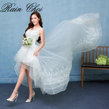 A Line Wedding Dress 2017 V Neck Sweep Train Charming Bridal Gown vestido de novia