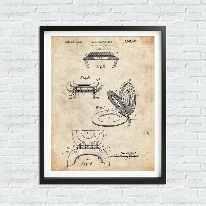 Bathroom Blueprints Wall Prints