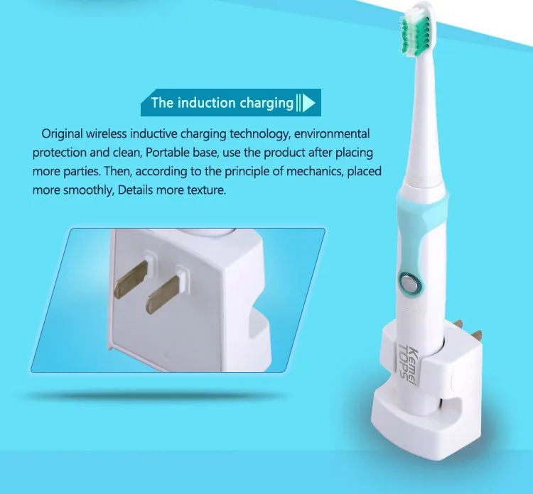 Kemei перезаряжаемая электрическая зубная щетка, сменная насадка, ультра звуковая зубная щетка, зубы для детей, взрослых, sonic escova