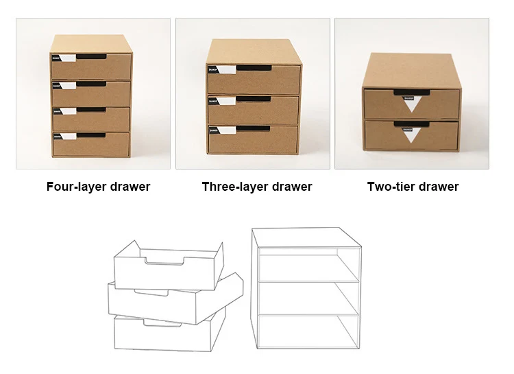 Многослойная практичная коробка для хранения ящиков, креативная крафт-бумага, сделай сам, держатель для документов, косметический Органайзер для ювелирных изделий, шкаф