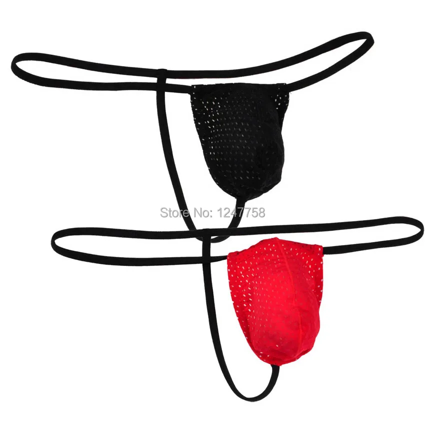 

Men's Breathable Fabric Thong Briefs Underwear Bulge Pouch String Bikinis T-Back