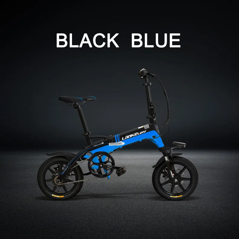 Perfect 14 Inches Folding Bicycle, Integrated Magnesium Alloy Rim, Front & Rear Disc Brake, Suspension Fork Electric Bike 18