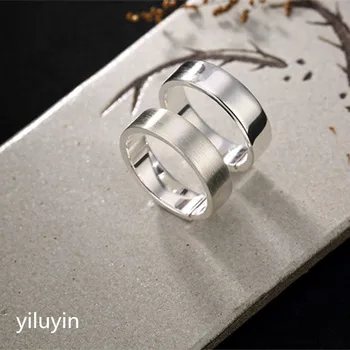 

KJJEAXCMY boutique jewelryar S990 silver, Korean version, simple fashion ring, sterling silver, opening couple rings.