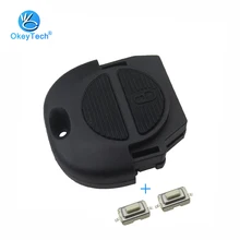 OkeyTech for Nissan Key Shell 2 Button Replacement Auto Car Case Fob with 2 Micro Switch for Nissan Micra Almera Primera X-Trail