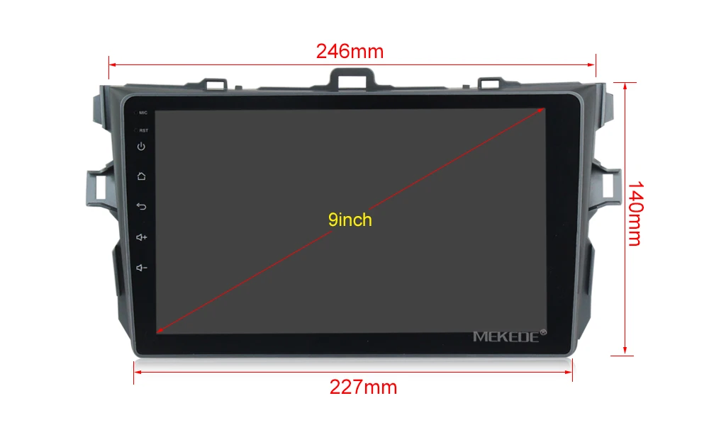 Excellent MEKEDE Car multimedia player Radio stereo Car Android 8.1 For toyota corolla 2007-2011 with Navigation Stereo  (No dvd) WIFI BT 3