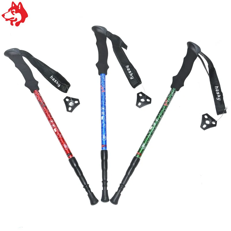 Factory price three sections Collapsible hiking walking stick hot sale