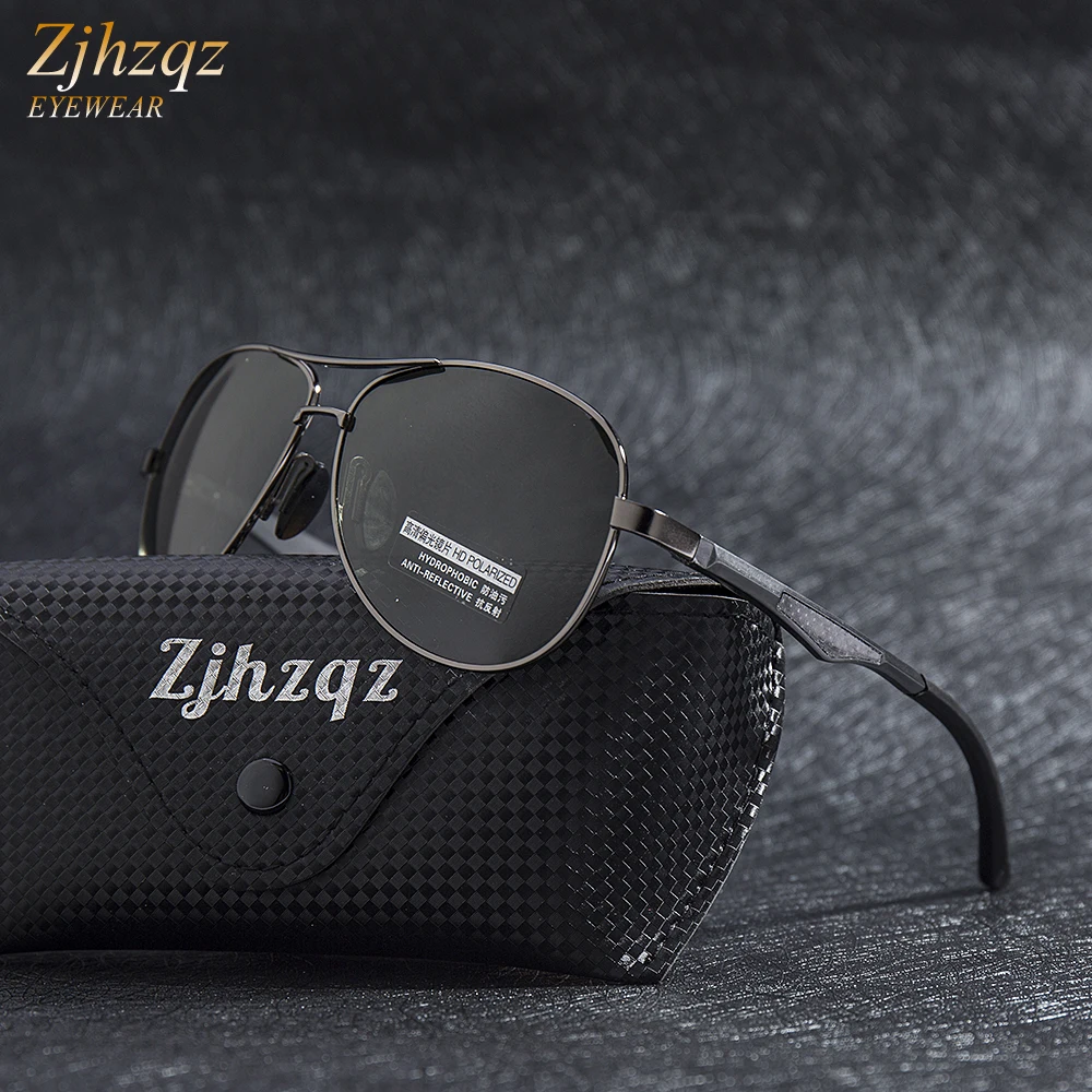 ZJHZQZ популярные бренды Роскошные алюминиево-магниевые поляризованные коричневые солнцезащитные очки мужские дизайнерские солнцезащитные очки для вождения женские черные линзы очки