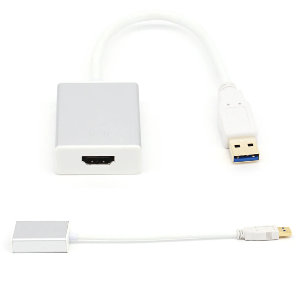 USB3.0 Male to HDMI Female Converter Cable 1080P Cable Aluminium Alloy USB to HDMI External Video Card Multi Monitor Adapter (8)