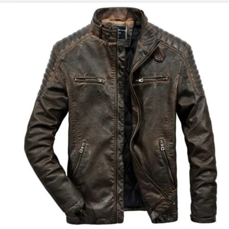 Men Slim Fit Biker Motorcycle Lambskin Leather Jacket Coat Outwear Jackets T1290