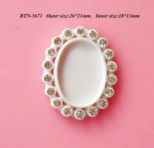 

Free shipping inner size 13*18mm oval rhinestone cap button setting 100PCS BTN-5671