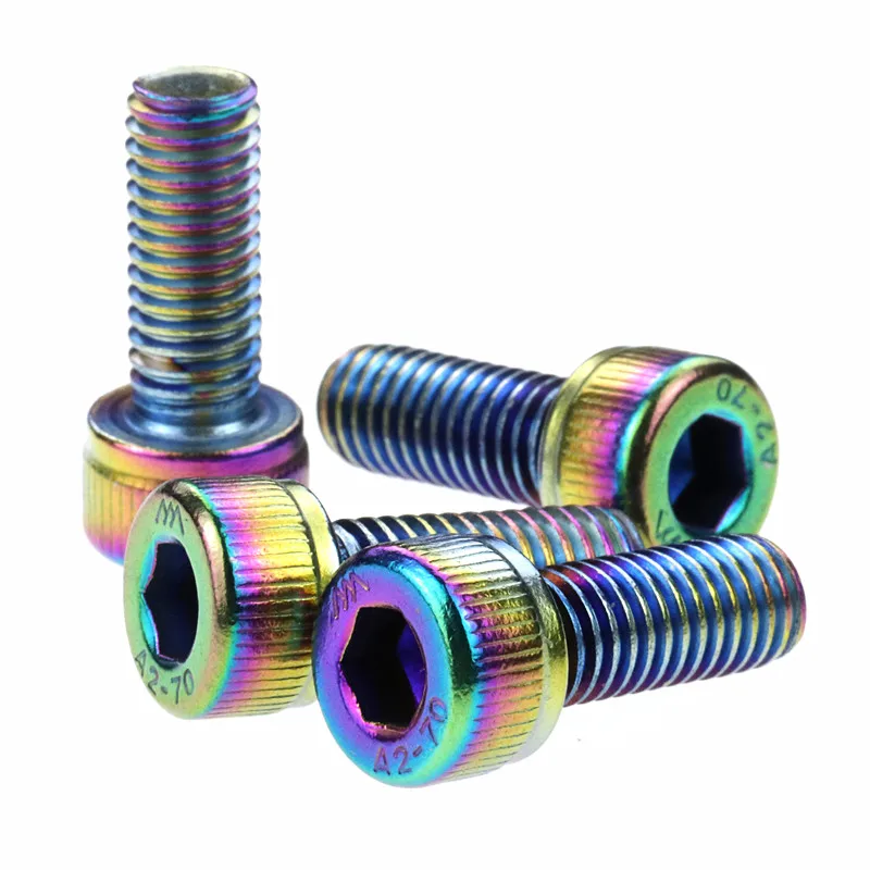 Motorcycle Multicolor Screws Bolts M8*1.25mm*20mm 40mm 10pcs 304