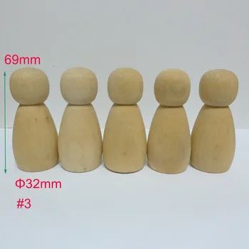 

20pcs #3 Unfinished DIY Solid Wooden GIRL Peg Doll Bodies Supplies