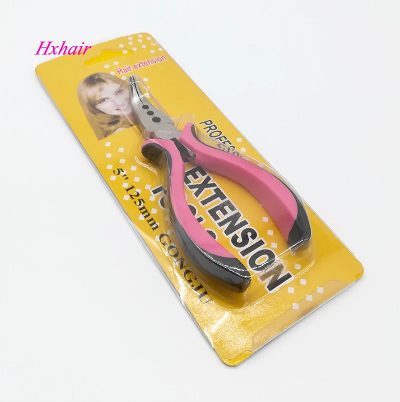 No.10 Pink hair pliers Curved Head with Teeth and 3 Holes /Hair Extension Pliers /Hair Extension Tools
